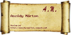 Aszódy Márton névjegykártya